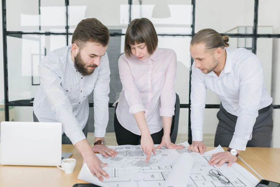 architecture studio website design planning meeting between architects