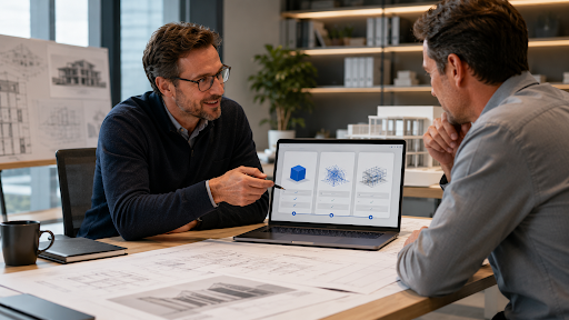 SEEIT3D expert discussing SketchUp package options with a client before upgrade decision
