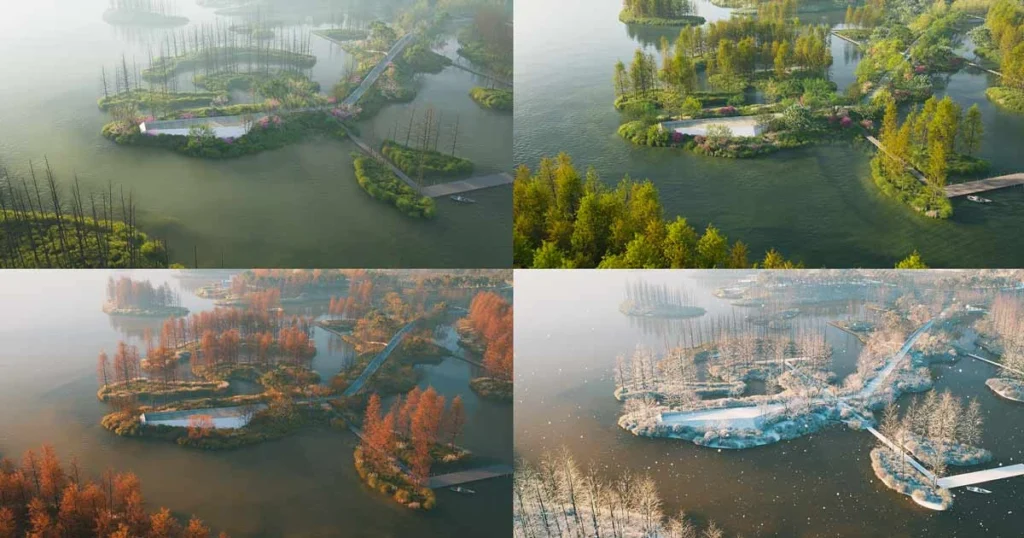 Seasonal Vegetation showing seasonal landscape changes in D5 Render 3.1